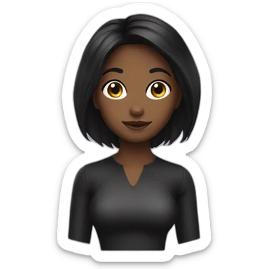 Bat girl Black hair sticker