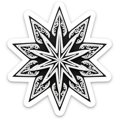  calligraphy star drawing sticker