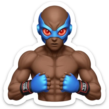 energy alien MMA fighter portrait, head and shoulders only, glowing veins, crackling aura, futuristic fight gloves, intense glowing eyes, 3D cartoon, mobile game icon style, clean background, no text, no watermark
 sticker
