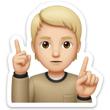 straight face with middle finger up sticker