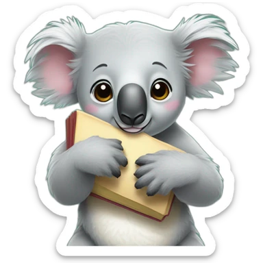 Koala hugging the word “Sara” sticker