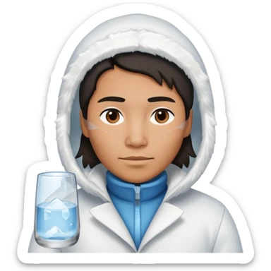 Antarctica person, eskimo glass, white coat sticker