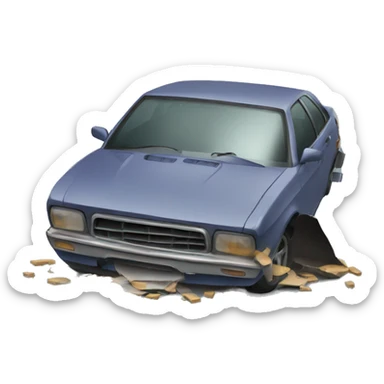 broken car sticker