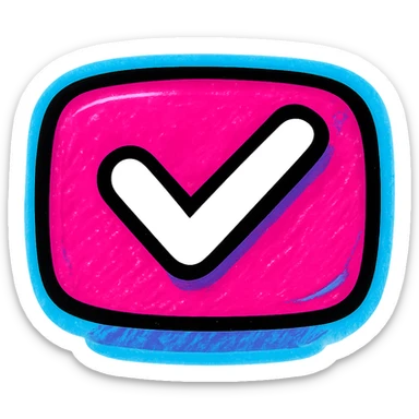 YouTube verification checkmark icon, clean, bold, red and white, modern, suitable for digital use sticker