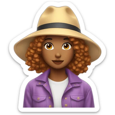 a girl with a hat bts sticker