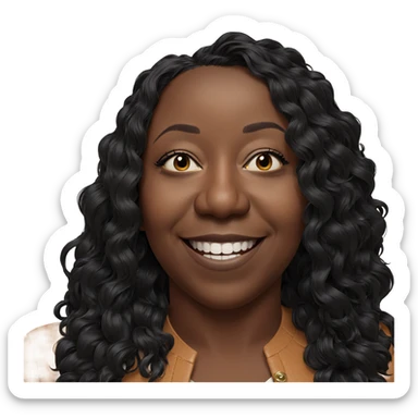 smiling dark-skinned girl portrait sticker