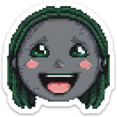 sad but laughing face sticker