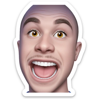 realistic portrait of a boy sticker