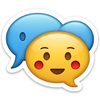 A minimalist emoji-style icon representing wordplay — symbolizing creativity with language. It features an open book or speech bubble merging with playful letters or word fragments, forming a clever visual pun. sticker