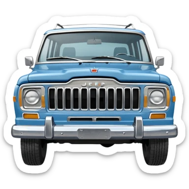vintage blue jeep wagoneer suv sticker