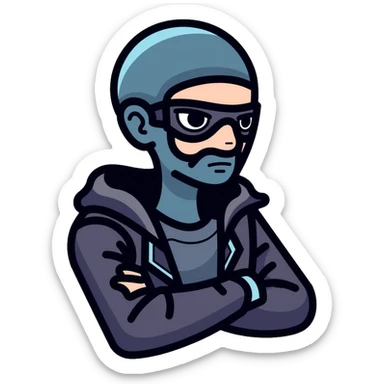 Squid Game front man with black mask and coat sticker