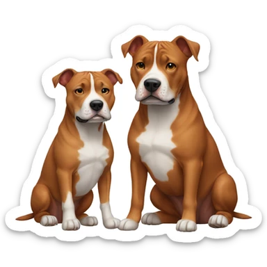 Two red Amstaff friends sticker