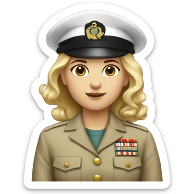 Pale light skin girl wearing marine corps uniform  sticker