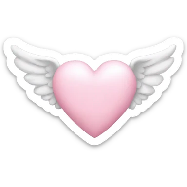 Light pink heart with angel wings sticker