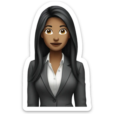 Woman with long black hair in a stylish business casual outfit  sticker