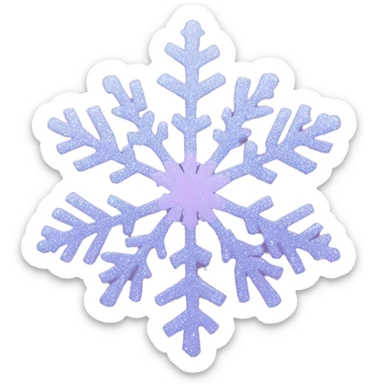 Lilac glitter snowflake sticker