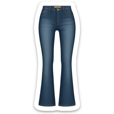 Realistic isolated pair of high waist long wide flare leg jeans. sticker