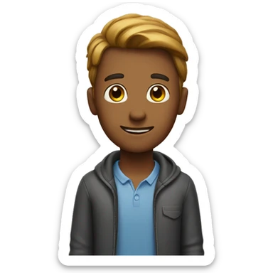 Guy welcoming sticker