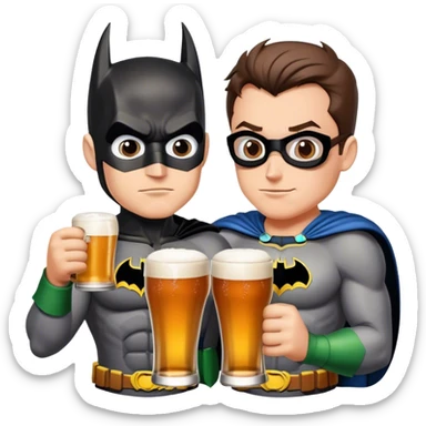 Batman and robin drinking beers sticker