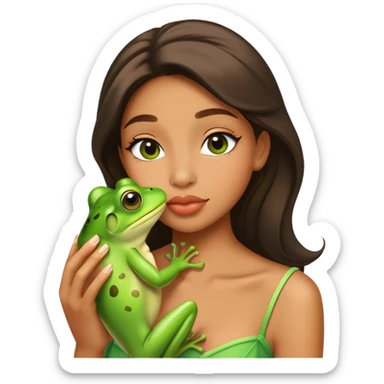 Tiana kissing a frog sticker