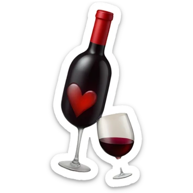 Red wine heart sticker