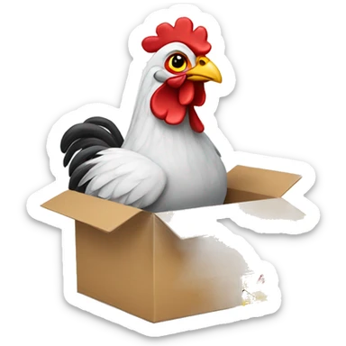 Gallina con guantes de Box sticker