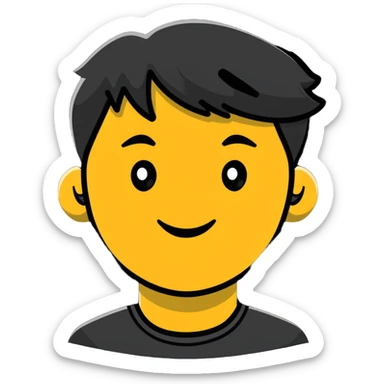 person with an awkward fake smile trying to look happy sticker