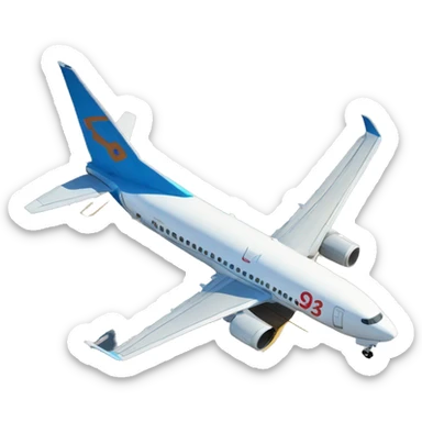 Boing 737 in aero port  sticker