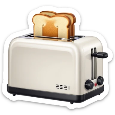 A toaster emoji, drawn with an 8-bit pixelated look, similar to early video game sprites. VERY LOW RES. sticker