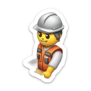 isometric fabricator working in creative workshop cnc machine woodshop metalshop industrial  sticker