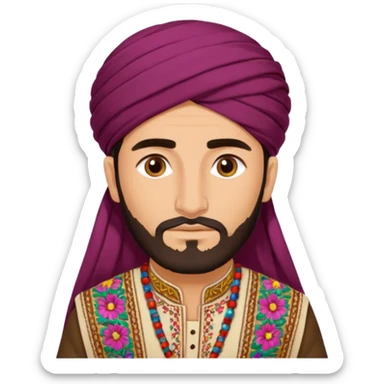 Pashtun man in traditional attire sticker