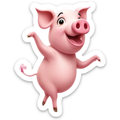 Balerina pig sticker