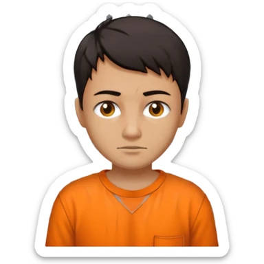 prisoner with orange shirt behind bars sticker