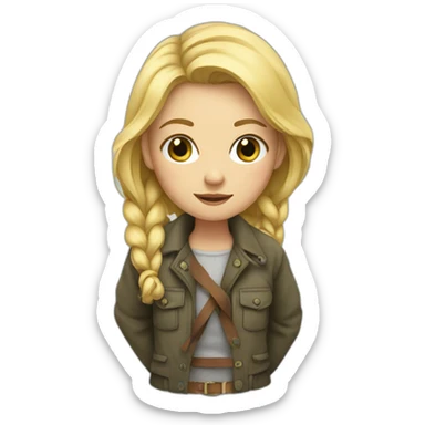 Blonde girl with her jacket tied around her waist sticker