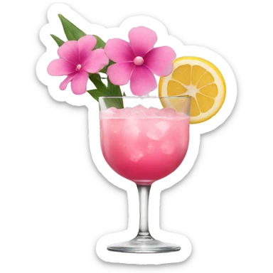 Cocktail with pink flowers sticker