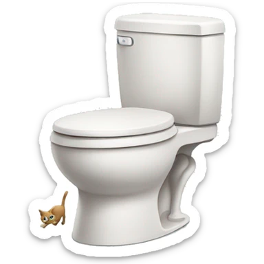 cat pooping on toilet sticker