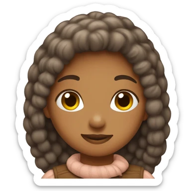 Cozy brown girly emojis sticker
