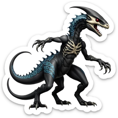  Venom-Vernid-Marowak-Salandit-Xenomorph-hybrid-fantasy-creature (full body) with patterns sticker