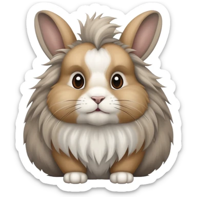light brown, white and grey dwarf lionhead rabbit sticker