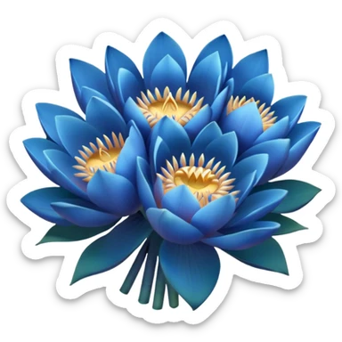 bouquet of blue lotus flowers sticker