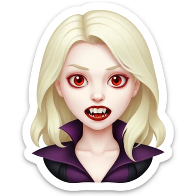 vampire girl tooth sticker