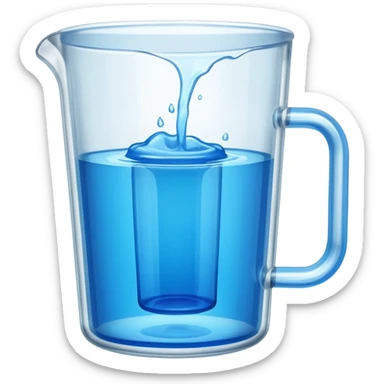 A large clear glass mug with a bright blue liquid inside. Mug had no curve to it, up and down with ridges. Similar to a beer mug. For a drink called a trashcan. Not a pitcher with a spout. Make the mug thicker and white/clear, not blue sticker