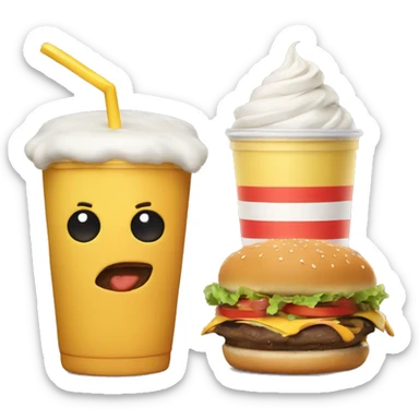 Cheeseburger and milkshake sticker
