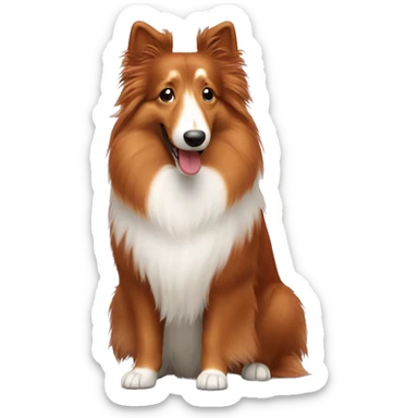 Red sheltie happy sticker