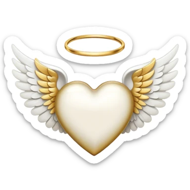heart with angel wings sticker