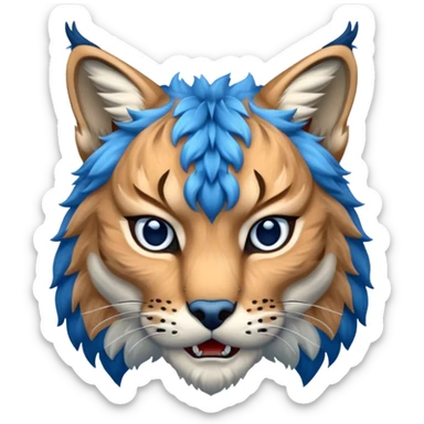 Tête de lynx : très féroce et bleu  sticker