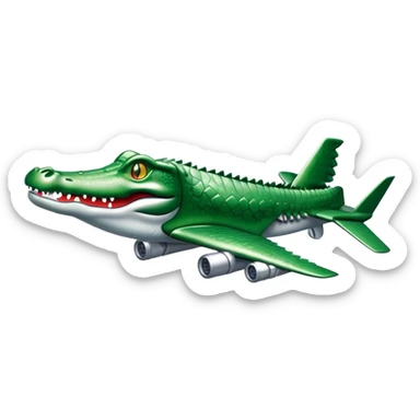 Cocodrilo combinado con avión  sticker