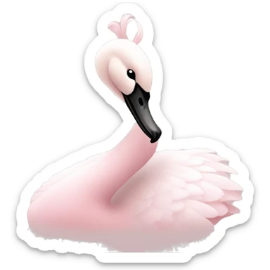 pastel pink swan sticker