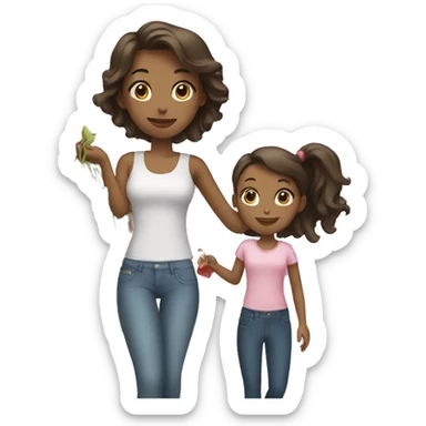 A girl shopping with her mom sticker