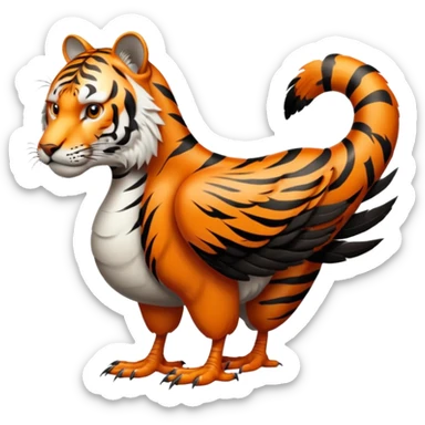 A fusion of a tiger and a goose sticker
